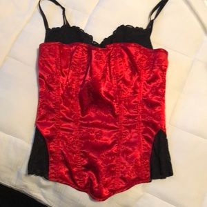 Red and black bustier